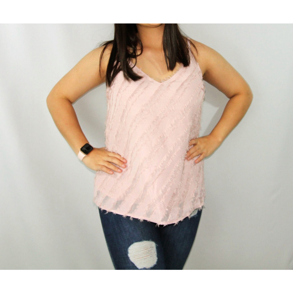 FSL Apparel Pink Fringe Detail Cami | Sz Medium | NWT